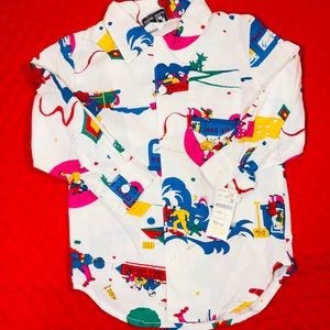 Bonwit Teller Back to school Button Up Novelty NWT